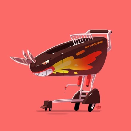 老电影中的古董车。丨以色列插画家 Ido Yehimovitz