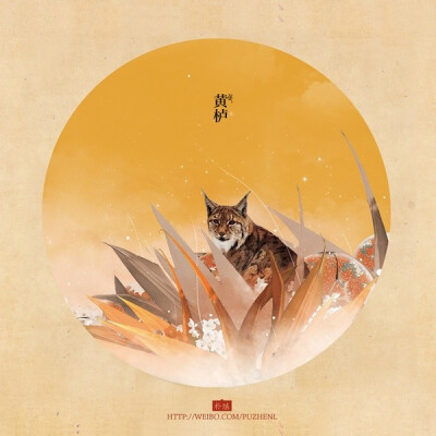 中国传统色彩 黄栌 背景壁纸头像