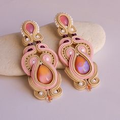 Soutache and glass earrings, Dori Csengeri