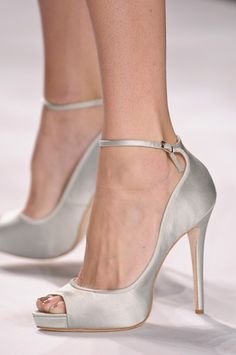 Badgley Mischka Spring 2013 - bride, bridal, wedding shoes, bridal shoes, wedding, bride shoes, satin shoes, silver shoes