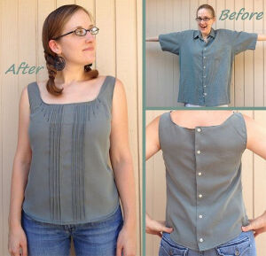 Button-Back Blouse Refashion by CarissaKnits - an awesome example of not giving up on a refashion that didn't quite work!