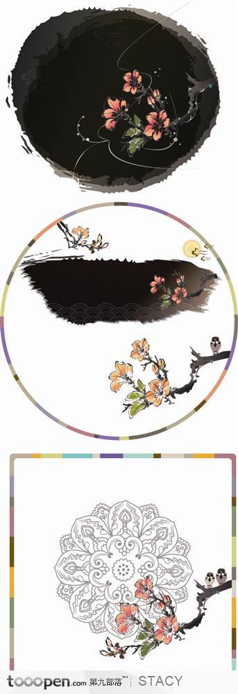 最新水墨新年矢量素材1