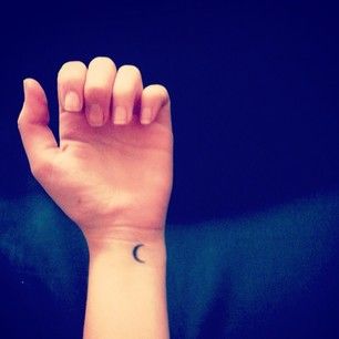 99 Impossibly Small And Cute Tattoos Every Girl Would Want ~ crescent moon, and add 3 stars.. hmmm :)