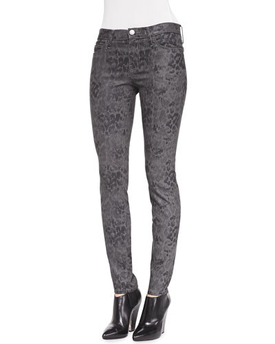 T8NBK Current/Elliott Skinny Ankle Python-Print Pants