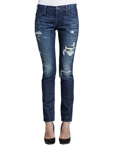 T74D8 True Religion Cameron Destroyed Boyfriend Jeans