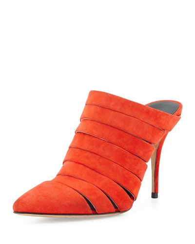 X2C1A Alexander Wang Britt Suede Strappy Mule Bootie