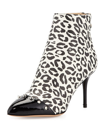 X25KZ Charlotte Olympia Myrtle Leopard-Print Bootie