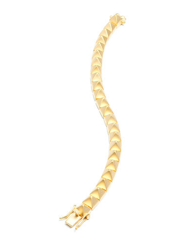 Y246Z Eddie Borgo Matte Yellow Gold Plated Pyramid Tennis Bracelet