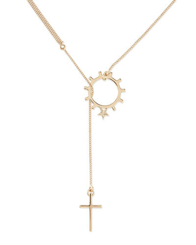 Y22FY Givenchy Golden Brass Dizainier Lariat Necklace