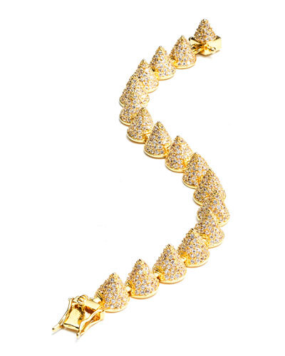 Y1PKA Eddie Borgo Small Pave Cone Bracelet, Yellow Gold