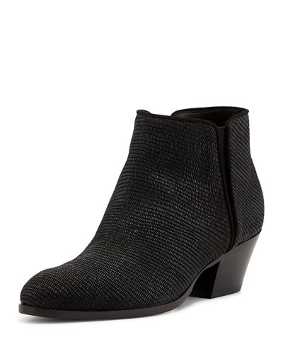 X26EK Giuseppe Zanotti Lizard-print Suede Ankle Boot, Nero