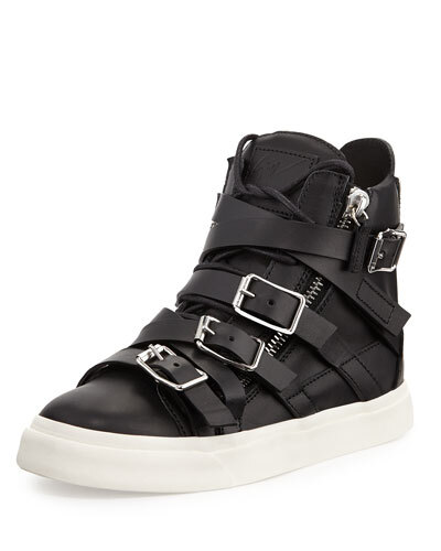 X26EX Giuseppe Zanotti Multi-Buckle High-Top Sneaker, Nero