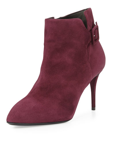 X26EH Giuseppe Zanotti Side-Buckle Suede Ankle Boot, Ametista