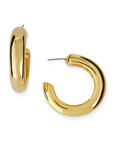 Y1WQ6 Kenneth Jay Lane Yellow Gold-Plated Hoop Earrings