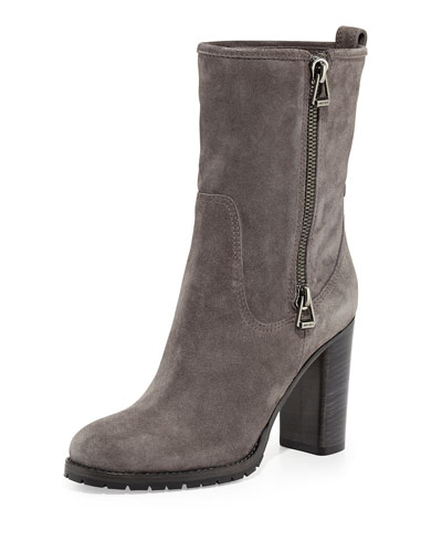 X2AZH Jimmy Choo Dawson Suede Side-Zip Boot, Light Quartz