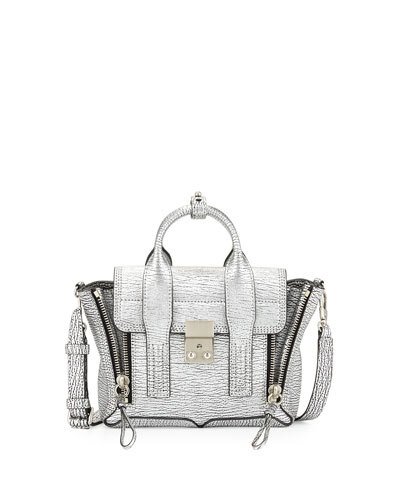 V25BJ 3.1 Phillip Lim Pashli Mini Leather Satchel Bag, Silver