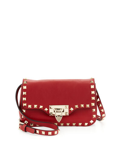 V1U4J Valentino Studded Mini Crossbody Bag, Red