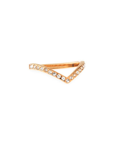 Y1WB9 Vita Fede Ultra Mini V Crystal Midi Ring, Rose Golden