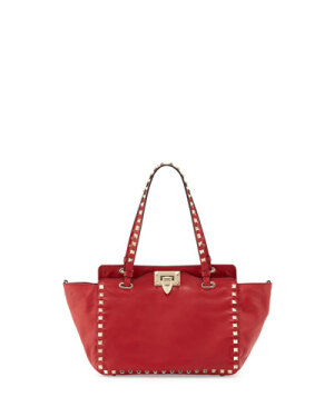 V1U2Y Valentino Rockstud Mini Tote Bag, Red