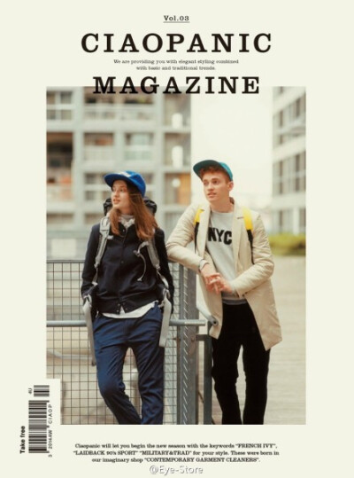 couple style . 日牌ciaopanic 2014 秋冬季lookbook . 围绕 法式风、90年代运动风以及军装混搭风三个主题展开搭配 .