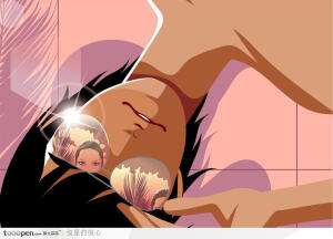 时尚墨镜男子矢量素材