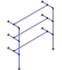 新百扣管接头可以用来搭建定制衣物陈列架。组合可以各种各样的