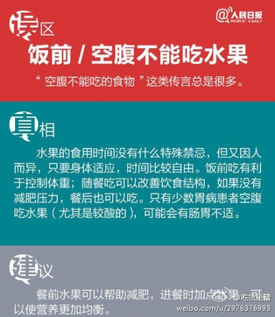  【吃货看过来！这些饮食常识都是错的！】女生吃红枣、喝红糖水补血？早晨喝蜂蜜水润肠通便？新鲜蔬菜比冷藏蔬菜更健康？……生活中，有没有听过这些“经验之谈”？其实这些吃法都！是！错！的！via 人民日报#文明读…