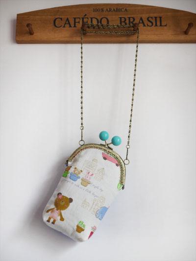 lo原创 小熊与小兔子迷你口金包手机包散步包杂物包手工包链条包