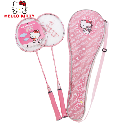 正品 凯蒂猫Hellokitty 羽毛球拍 超可爱粉色对拍女士球拍 包邮