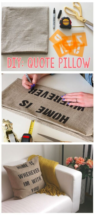Save money and make your own quote pillows