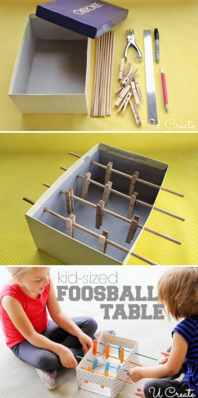 Mini Foosball Table For Kids - I love make your own toy projects!