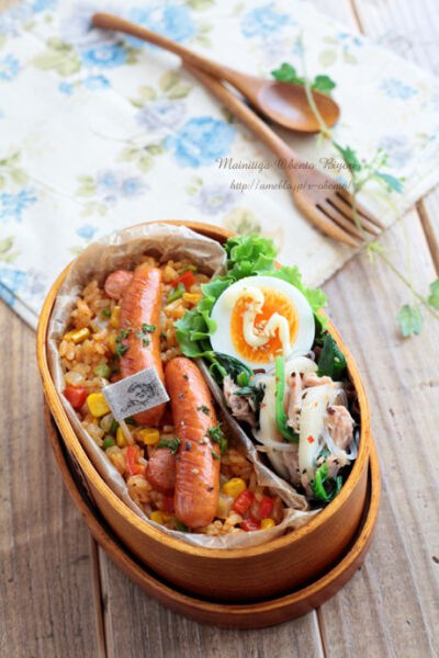 毎日がお弁当日和♪ easy Jambalaya bento. recipe in Japanese sorry