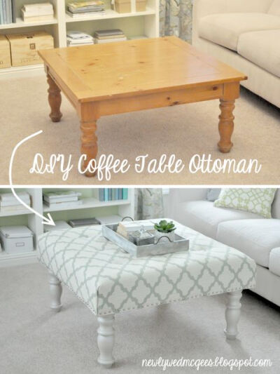 DIY coffee table ottoman...great tutorial