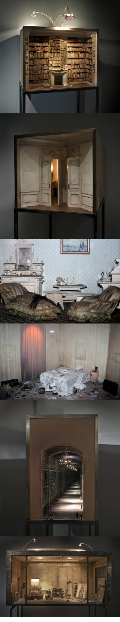 Enclosures Handmade miniature interiors by Charles Matton.