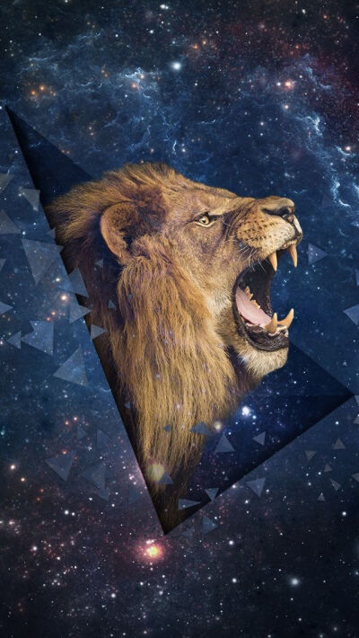 Outer Space Shouting Lion #iPhone #5s #Wallpaper