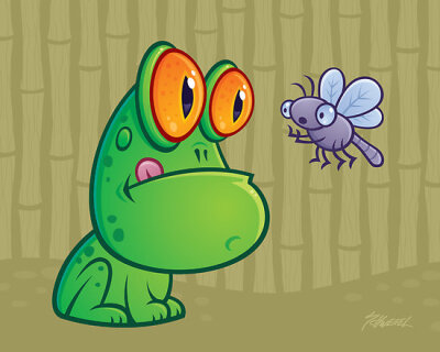 Frog and Dragonfly by fizzgig