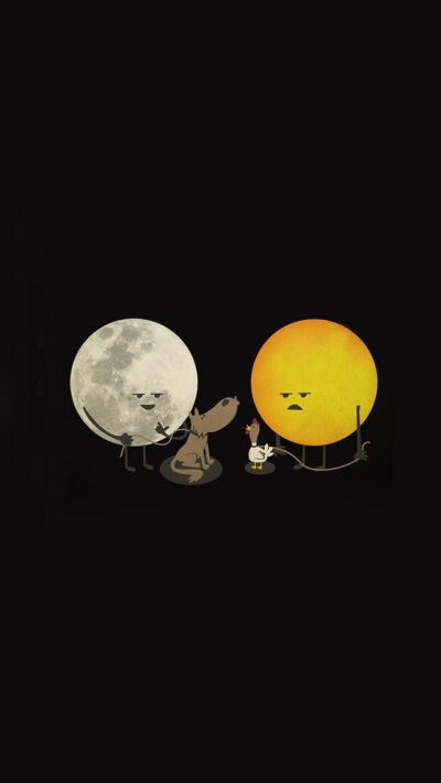 Moon &amp;amp; Sun - iPhone wallpapers @mobile9 | #cute #cartoon #funny