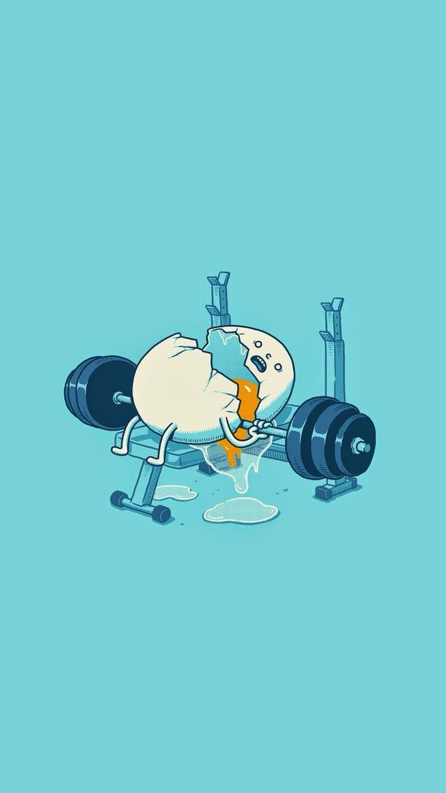 Workout Egg - cute funny iPhone wallpaper @mobile9