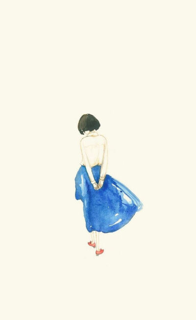 Girl #watercolor painting iPhone wallpaper - @mobile9