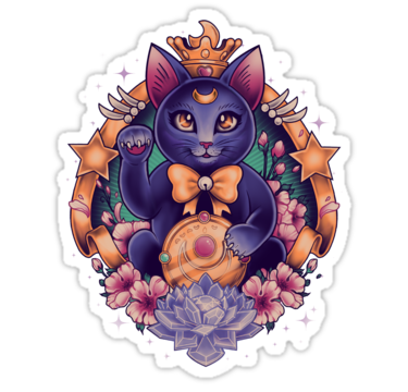 Maneki Luna - Sticker version by MeganLara