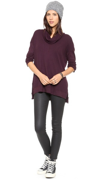 Splendid Thermal Cowl Neck Tunic