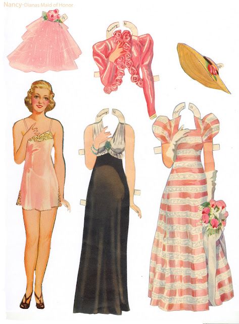 bride paper dolls - perfect table setting surprise for your flower girls