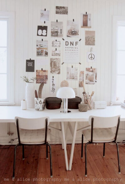 pretty office space // photo wall