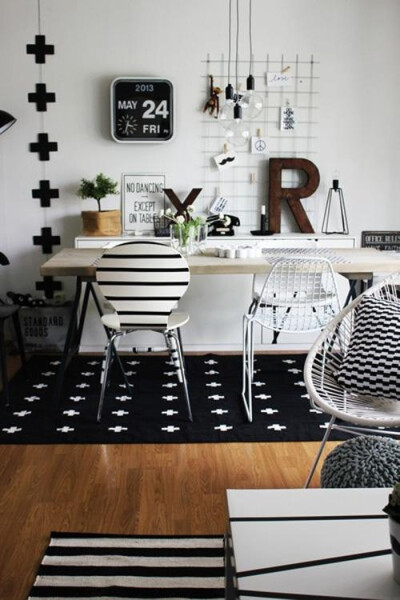 Black and white office