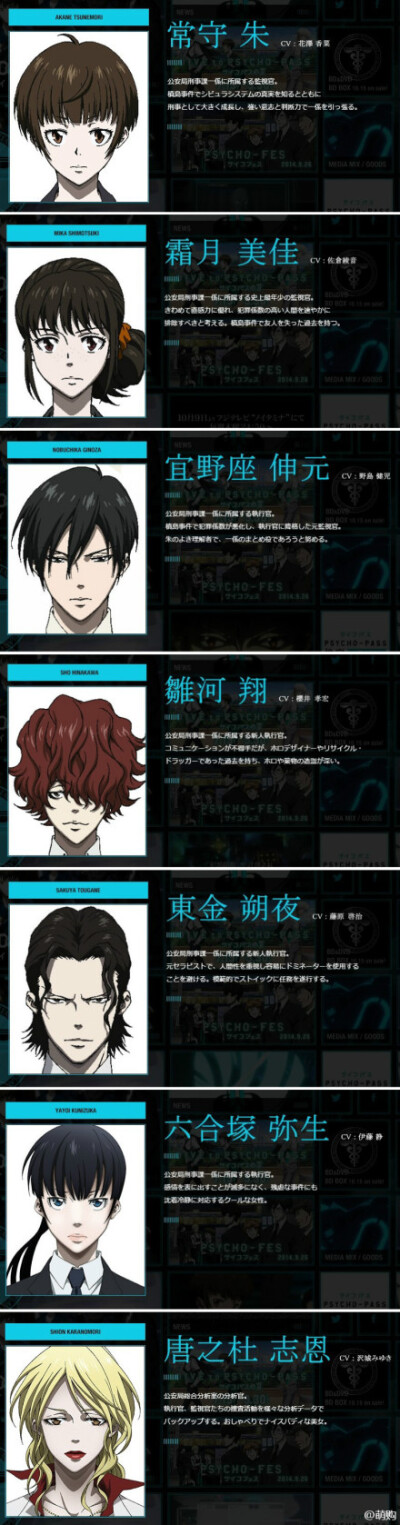  10月新番「PSYCHO-PASS」新章Cast/Staff/PV公开！！OPED依然分别由凛として時雨和EGOIST担当！制作方面，系列构成、脚本、动画公司等均发生了若干变化。新人执行官·雛河翔由樱井孝宏饰演。据说将成为二期关键人物的…