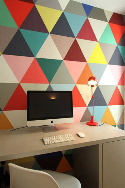 multi-color triangle wallpaper | #saltstudionyc | @S. C. Studio NYC