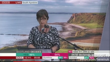 第25个城市公布.... South Ayrshire... 又是统一派58%拿下... 好吧.. 这时候除了爱丁堡之外，这些小地方的结果已经不重要了...我关心的是..... 苏格兰随便一个沿海的地方怎么都能找出这么一块貌美的石头做背景......... #直击苏格兰独立公投#