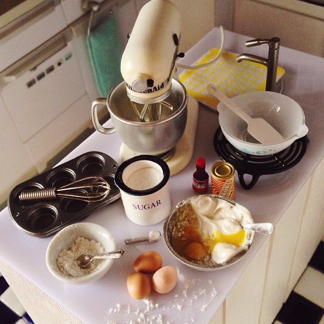 Cute little messy kawaii rement miniature kitchen