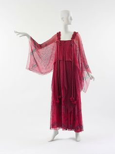 Zandra Rhodes silk chiffon evening dress, c.1972