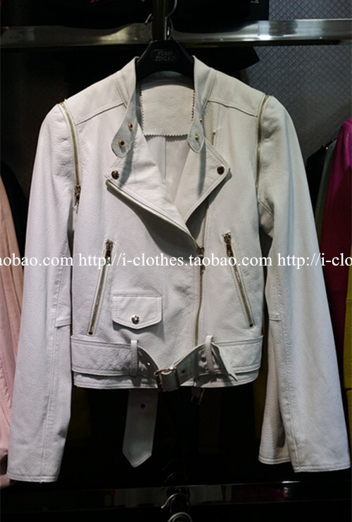 高端定制真皮皮衣机车服山羊皮夹克衫短款修身外套女袖子可脱卸